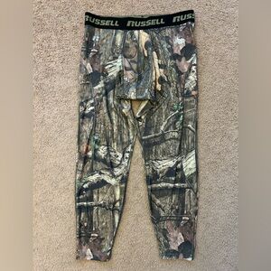 Russel Mossy Oak Men's Camouflage Base Layer Hunting Pants size XL 40 42